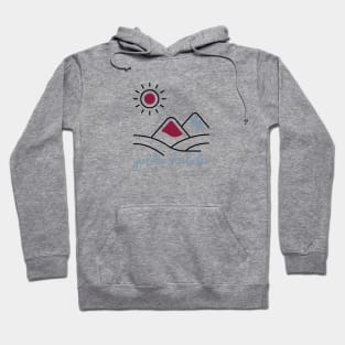 yalla habibi - mountain, sun landscape - maroon red and blue Hoodie